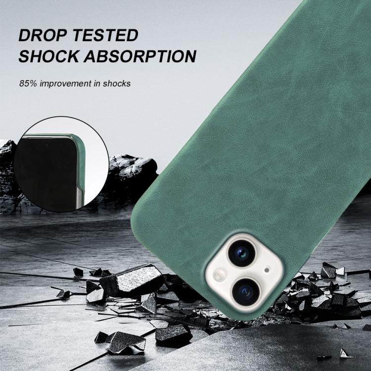 For iPhone 14 Retro-skin Magnetic Vegan Leather Back Phone Case