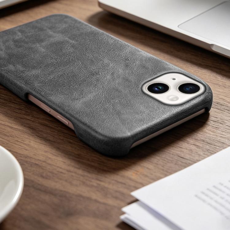 For iPhone 14 Retro-skin Magnetic Vegan Leather Back Phone Case