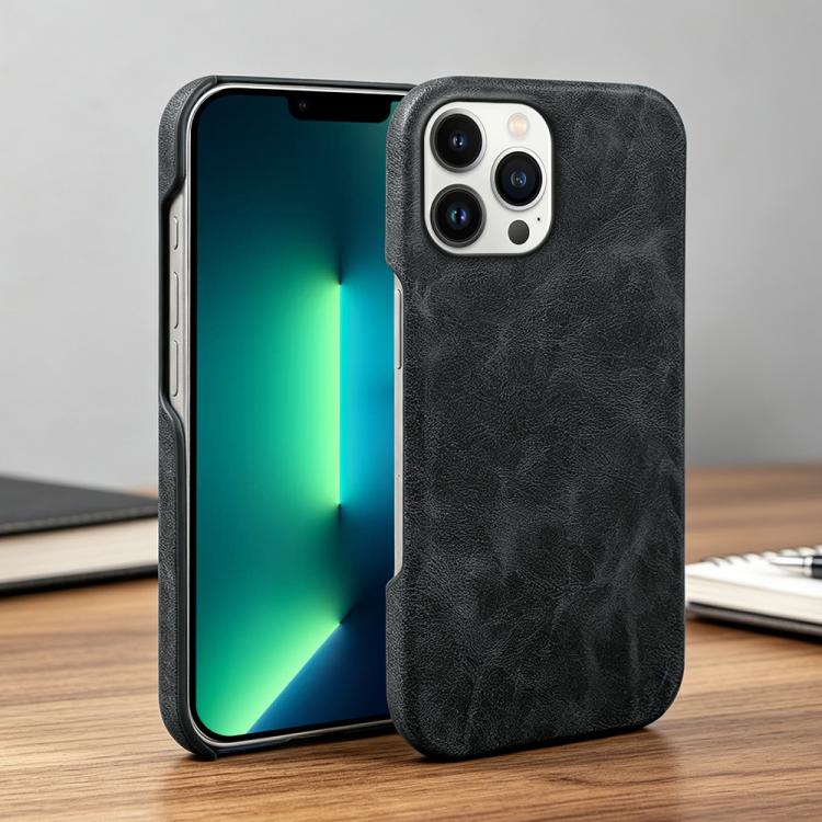 For iPhone 13 Pro Max Retro-skin Magnetic Vegan Leather Back Phone Case