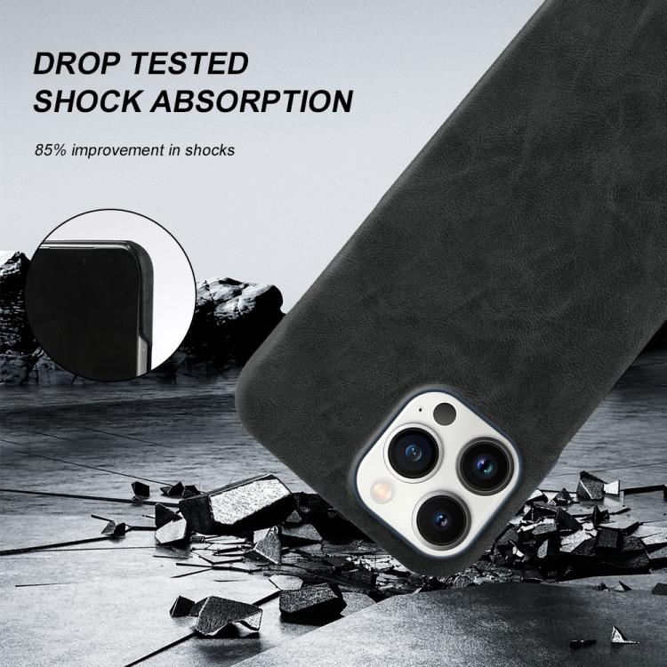 For iPhone 13 Pro Max Retro-skin Magnetic Vegan Leather Back Phone Case