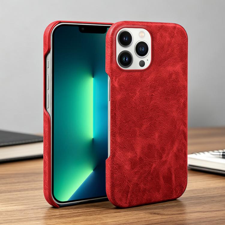 For iPhone 13 Pro Max Retro-skin Magnetic Vegan Leather Back Phone Case