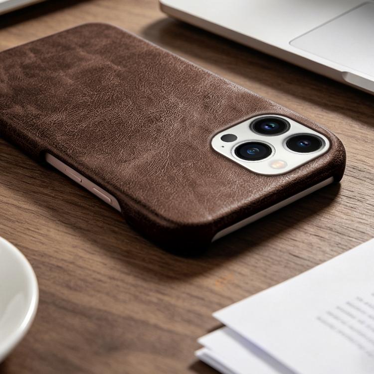 For iPhone 13 Pro Max Retro-skin Magnetic Vegan Leather Back Phone Case