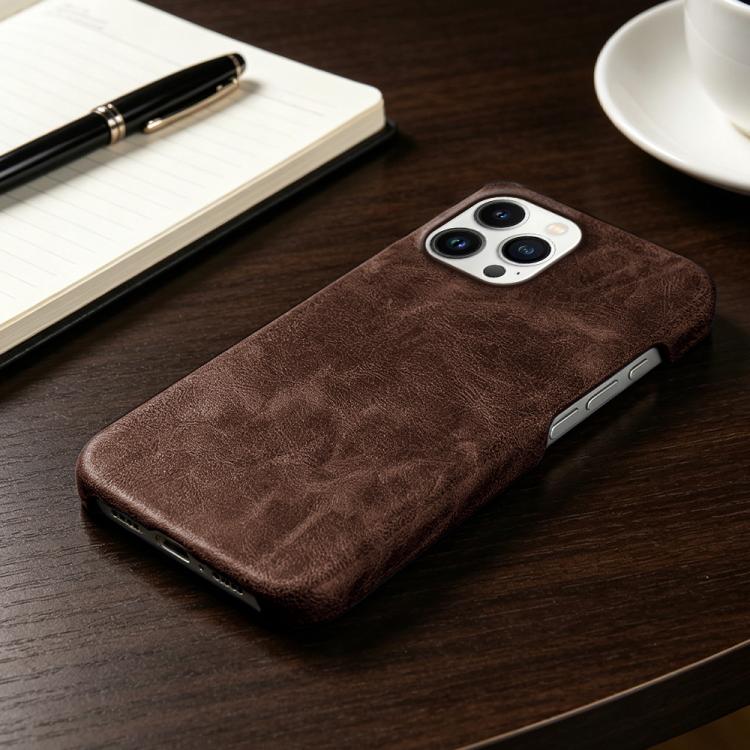 For iPhone 13 Pro Max Retro-skin Magnetic Vegan Leather Back Phone Case