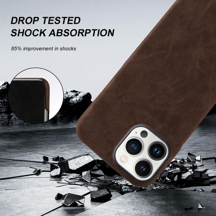 For iPhone 13 Pro Max Retro-skin Magnetic Vegan Leather Back Phone Case
