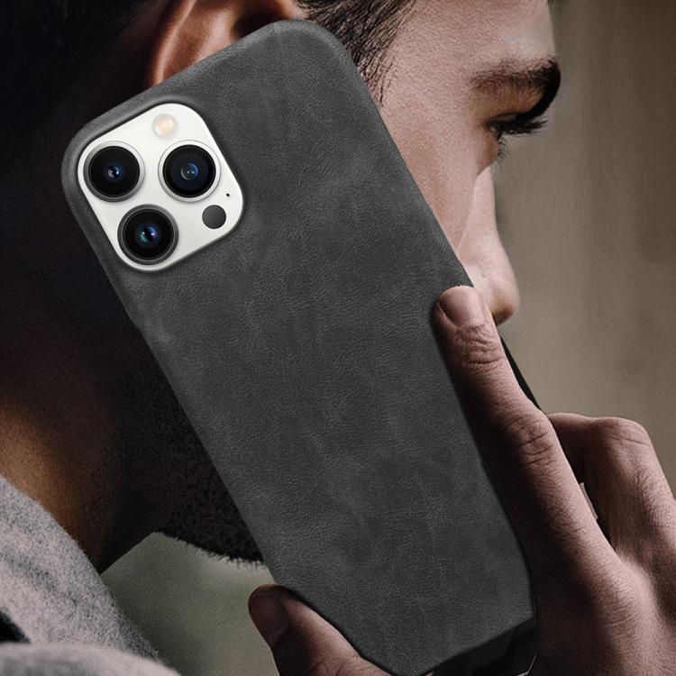 For iPhone 13 Pro Max Retro-skin Magnetic Vegan Leather Back Phone Case