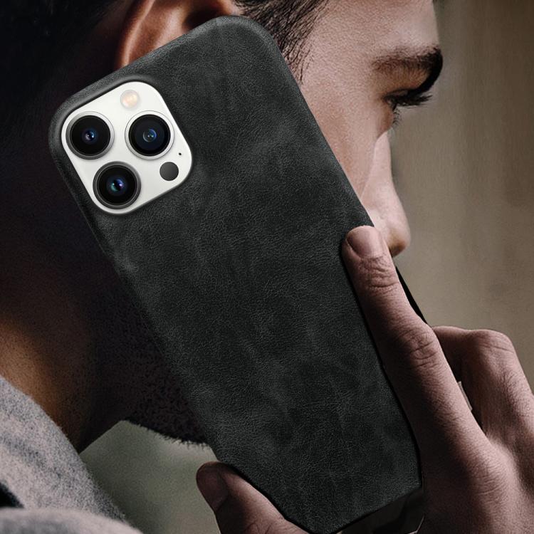 For iPhone 13 Pro Retro-skin Magnetic Vegan Leather Back Phone Case