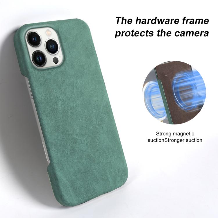 For iPhone 13 Pro Retro-skin Magnetic Vegan Leather Back Phone Case