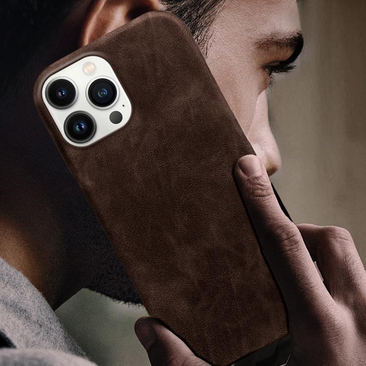 For iPhone 13 Pro Retro-skin Magnetic Vegan Leather Back Phone Case