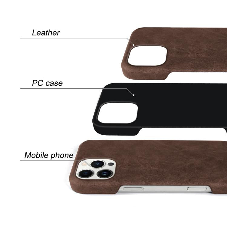 For iPhone 13 Pro Retro-skin Magnetic Vegan Leather Back Phone Case