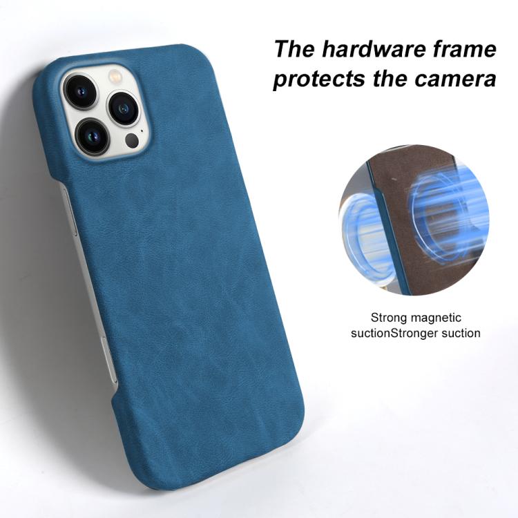 For iPhone 13 Pro Retro-skin Magnetic Vegan Leather Back Phone Case