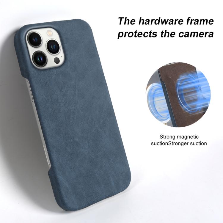 For iPhone 13 Pro Retro-skin Magnetic Vegan Leather Back Phone Case