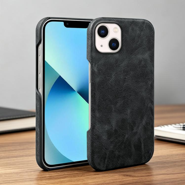 For iPhone 13 Retro-skin Magnetic Vegan Leather Back Phone Case