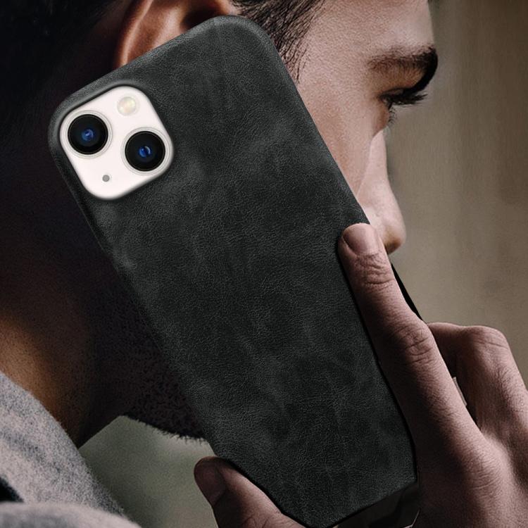 For iPhone 13 Retro-skin Magnetic Vegan Leather Back Phone Case