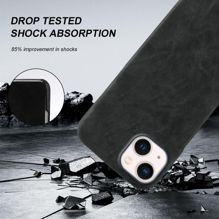 For iPhone 13 Retro-skin Magnetic Vegan Leather Back Phone Case