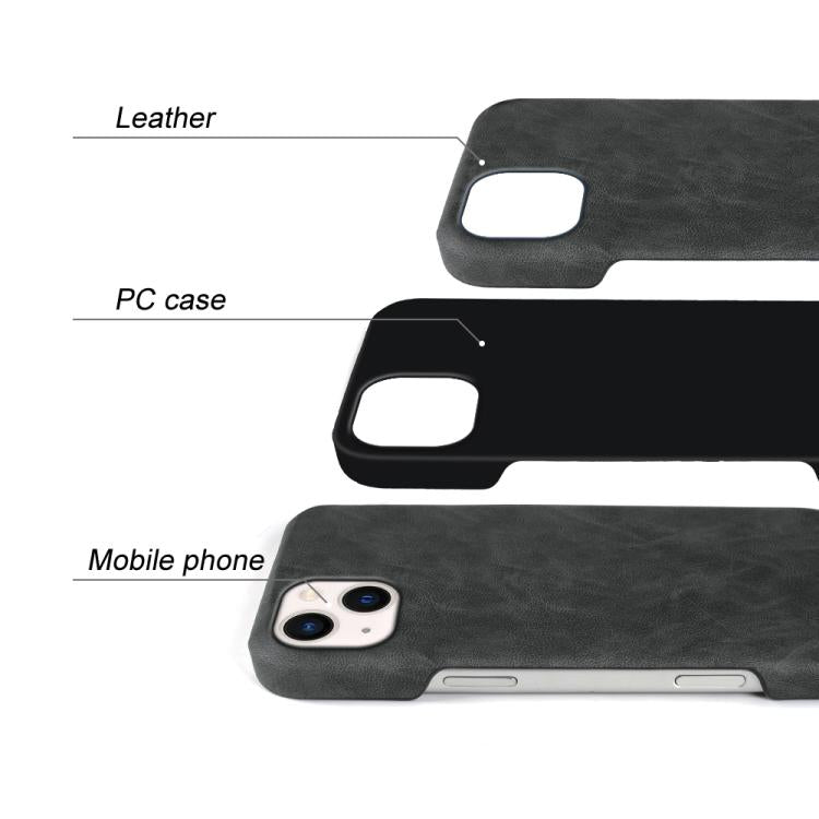 For iPhone 13 Retro-skin Magnetic Vegan Leather Back Phone Case