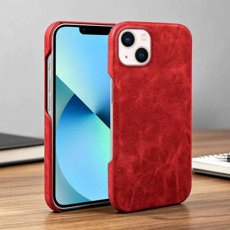 For iPhone 13 Retro-skin Magnetic Vegan Leather Back Phone Case