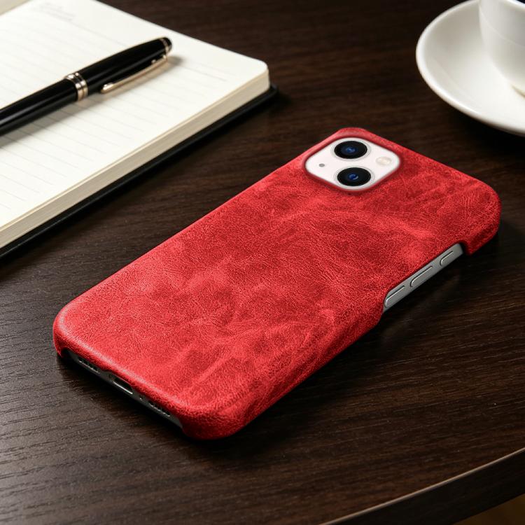 For iPhone 13 Retro-skin Magnetic Vegan Leather Back Phone Case