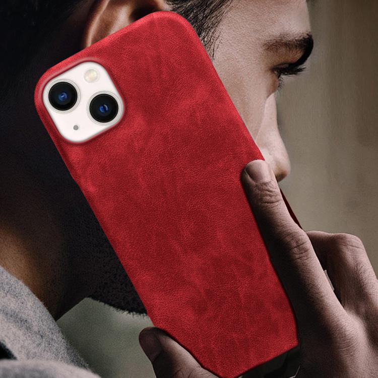 For iPhone 13 Retro-skin Magnetic Vegan Leather Back Phone Case