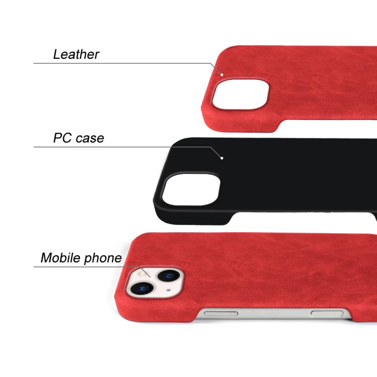 For iPhone 13 Retro-skin Magnetic Vegan Leather Back Phone Case