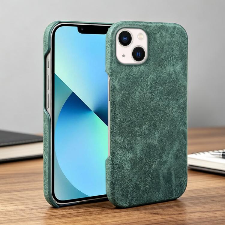 For iPhone 13 Retro-skin Magnetic Vegan Leather Back Phone Case