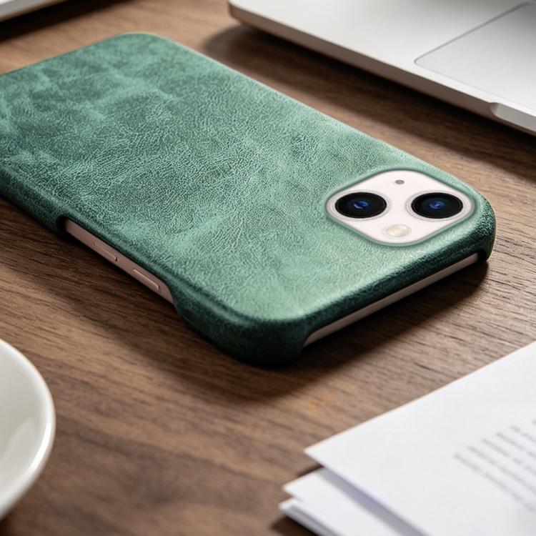 For iPhone 13 Retro-skin Magnetic Vegan Leather Back Phone Case