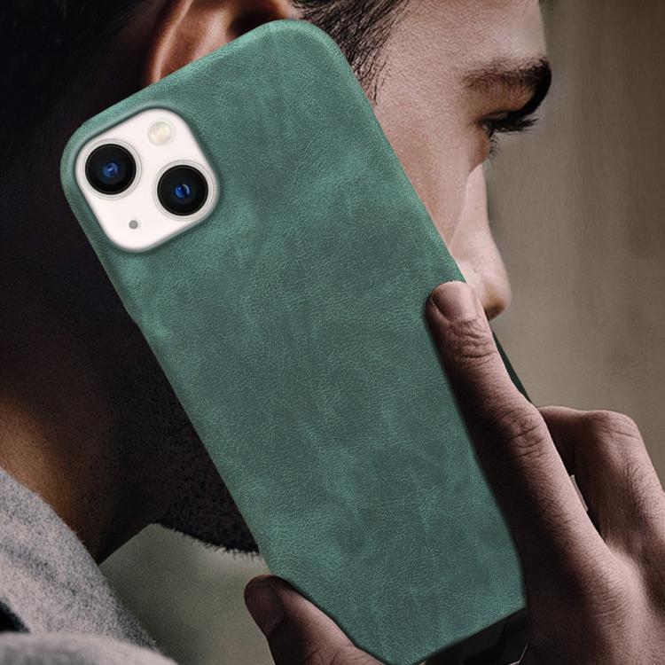For iPhone 13 Retro-skin Magnetic Vegan Leather Back Phone Case