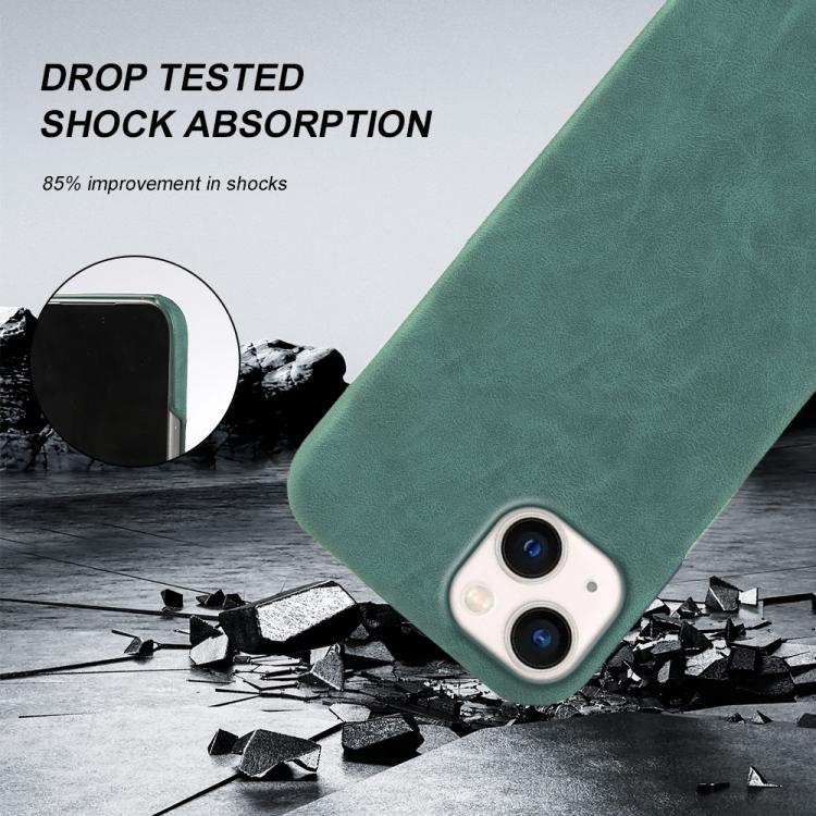 For iPhone 13 Retro-skin Magnetic Vegan Leather Back Phone Case