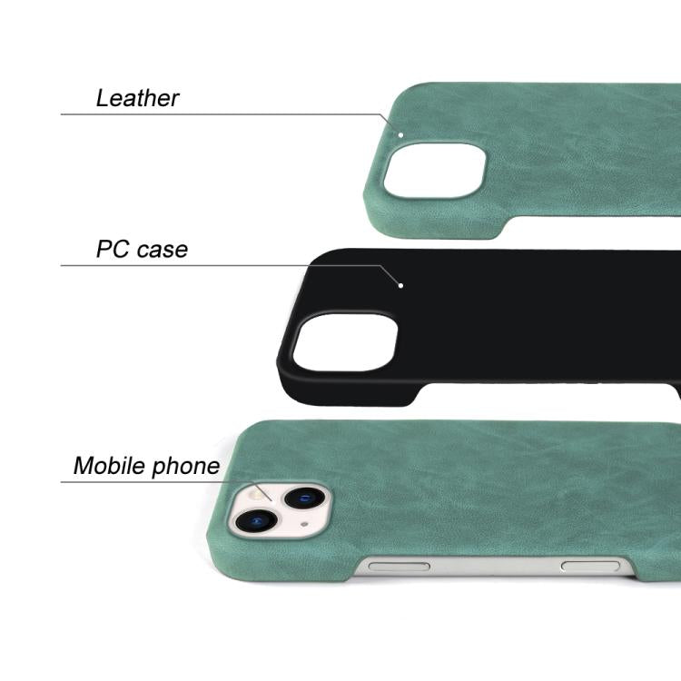 For iPhone 13 Retro-skin Magnetic Vegan Leather Back Phone Case