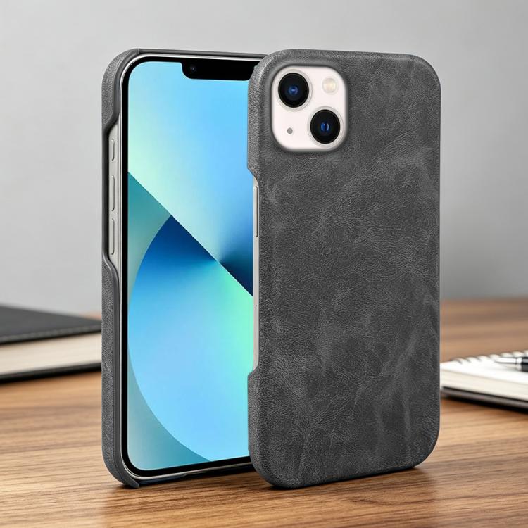 For iPhone 13 Retro-skin Magnetic Vegan Leather Back Phone Case