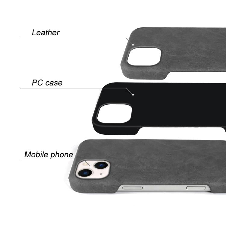 For iPhone 13 Retro-skin Magnetic Vegan Leather Back Phone Case
