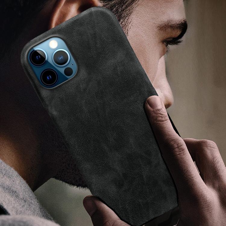 For iPhone 12 Pro Max Retro-skin Magnetic Vegan Leather Back Phone Case