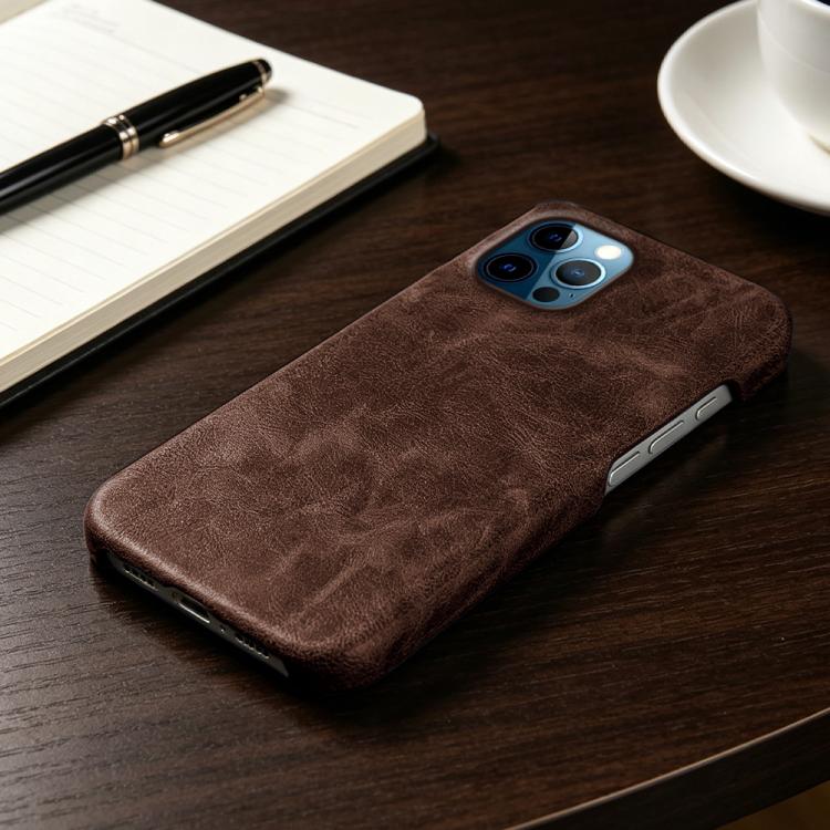For iPhone 12 Pro Max Retro-skin Magnetic Vegan Leather Back Phone Case
