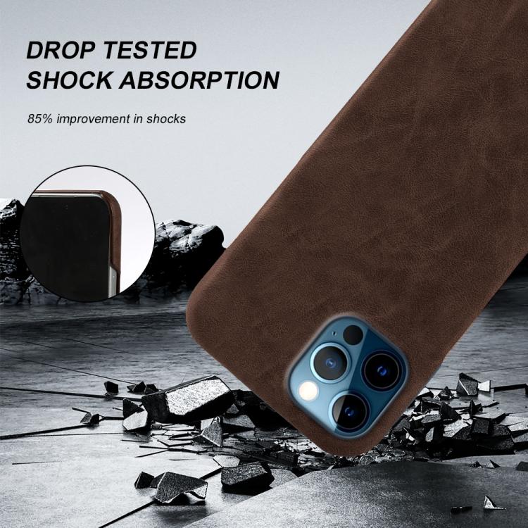 For iPhone 12 Pro Max Retro-skin Magnetic Vegan Leather Back Phone Case