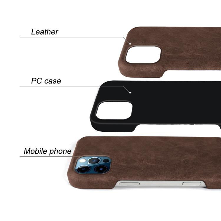 For iPhone 12 Pro Max Retro-skin Magnetic Vegan Leather Back Phone Case