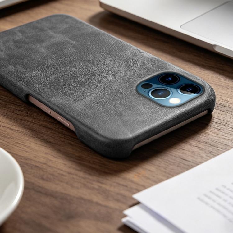 For iPhone 12 Pro Max Retro-skin Magnetic Vegan Leather Back Phone Case