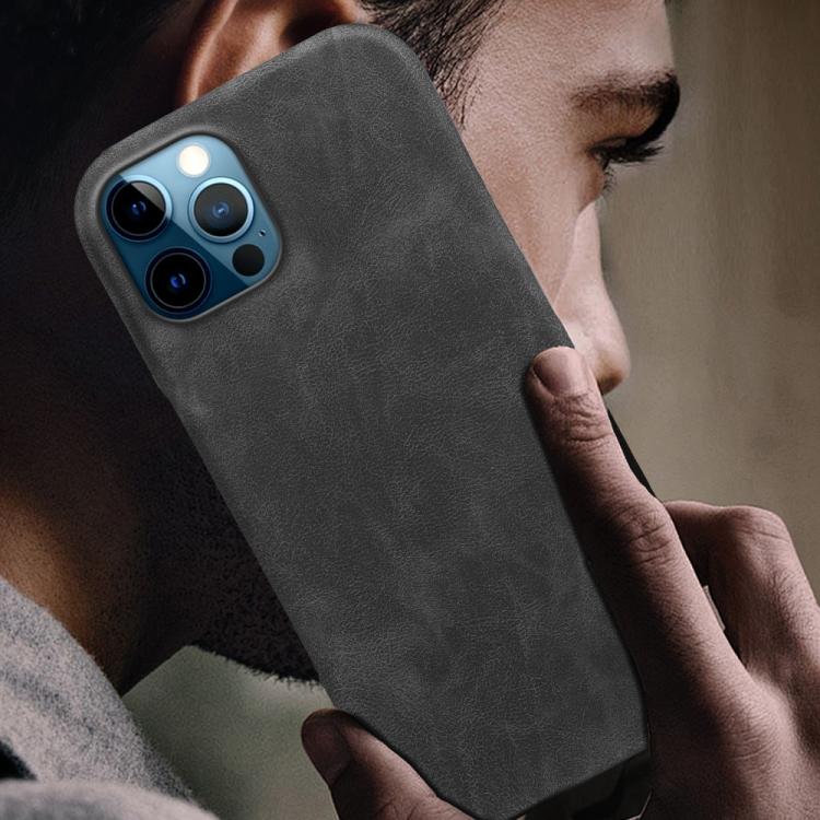 For iPhone 12 Pro Max Retro-skin Magnetic Vegan Leather Back Phone Case