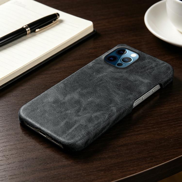 For iPhone 12 / 12 Pro Retro-skin Magnetic Vegan Leather Back Phone Case