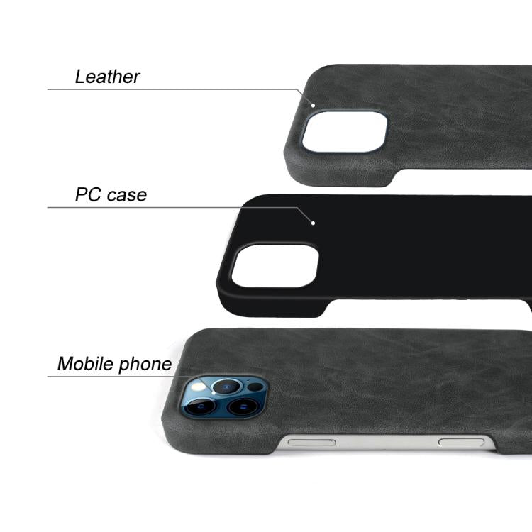 For iPhone 12 / 12 Pro Retro-skin Magnetic Vegan Leather Back Phone Case