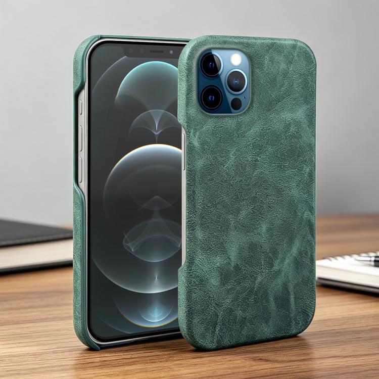 For iPhone 12 / 12 Pro Retro-skin Magnetic Vegan Leather Back Phone Case