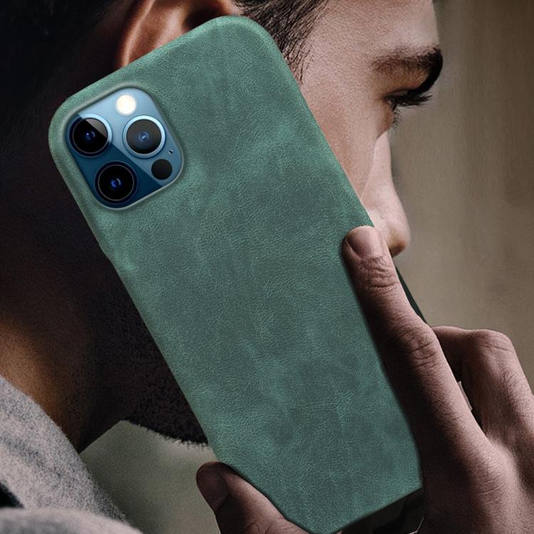 For iPhone 12 / 12 Pro Retro-skin Magnetic Vegan Leather Back Phone Case