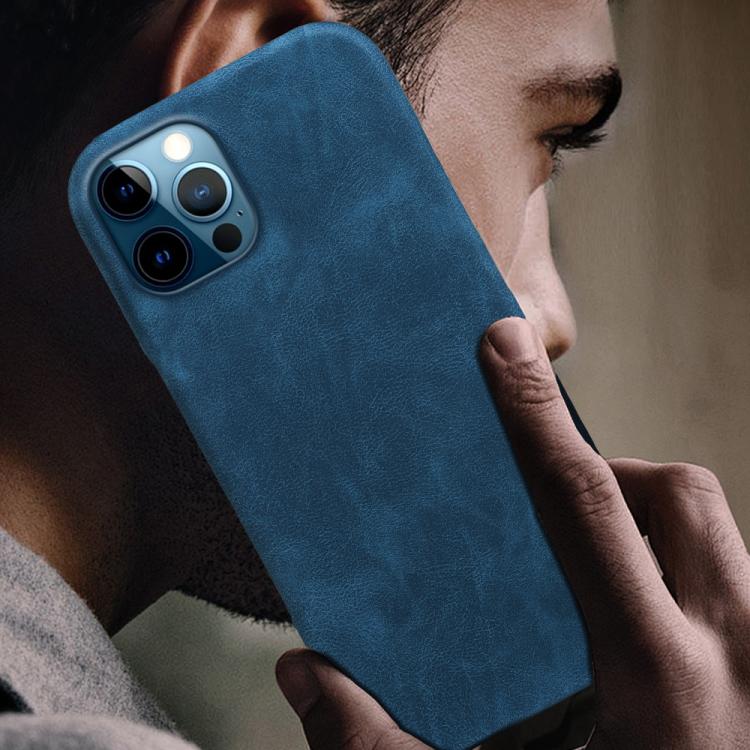 For iPhone 12 / 12 Pro Retro-skin Magnetic Vegan Leather Back Phone Case