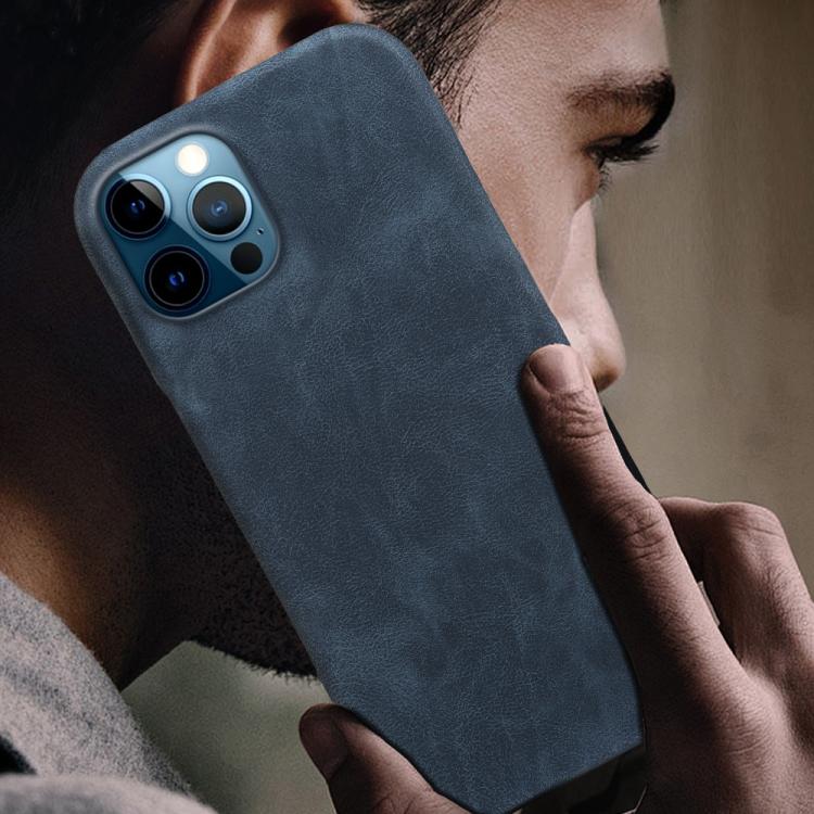 For iPhone 12 / 12 Pro Retro-skin Magnetic Vegan Leather Back Phone Case