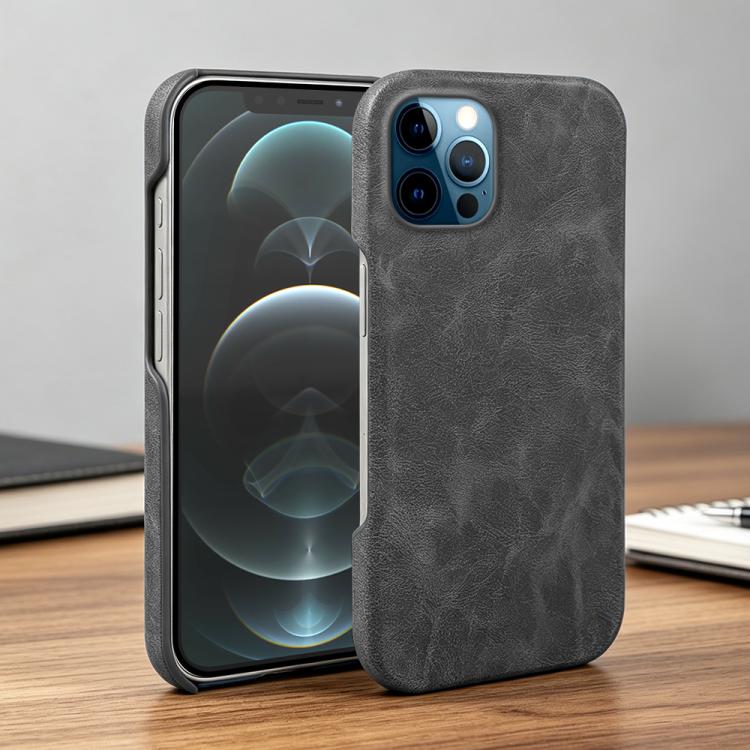 For iPhone 12 / 12 Pro Retro-skin Magnetic Vegan Leather Back Phone Case