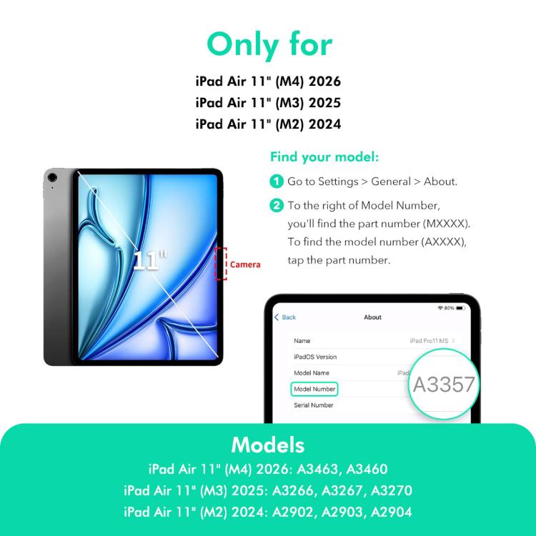For iPad Air 11 2026 / 2025 / 2024 ENKAY Hat-Prince Easy Install 0.33mm Explosion-proof Tempered Glass Tablet Screen Film