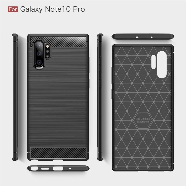 Brushed Texture Carbon Fiber TPU Case for Galaxy Note10 Pro