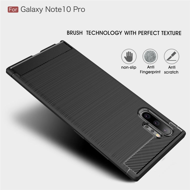 Brushed Texture Carbon Fiber TPU Case for Galaxy Note10 Pro