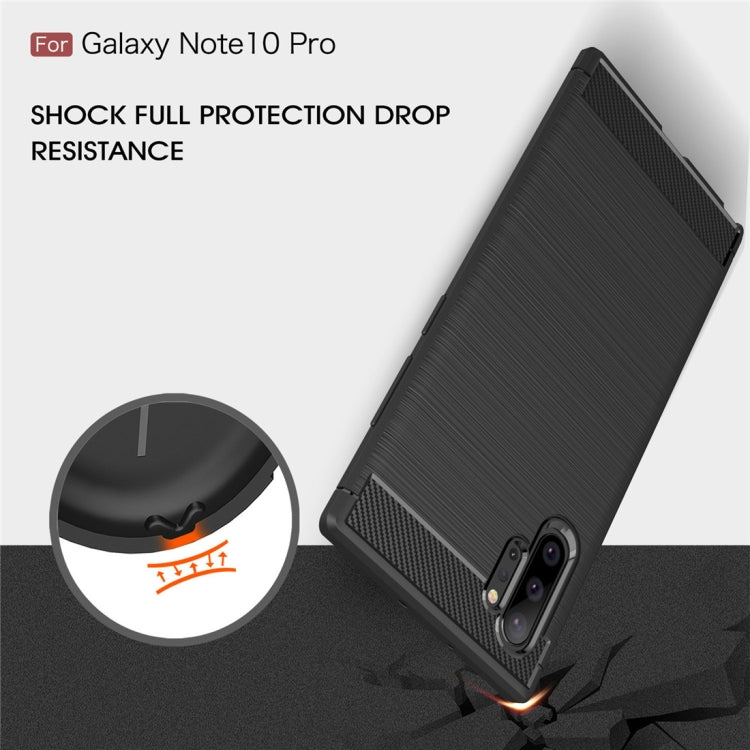 Brushed Texture Carbon Fiber TPU Case for Galaxy Note10 Pro