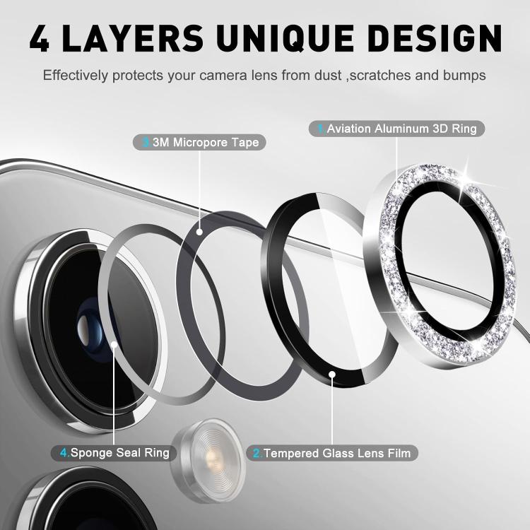 For Galaxy Z Flip8 5G Kalebol Individual Camera Lens Diamond Ring Protective Film