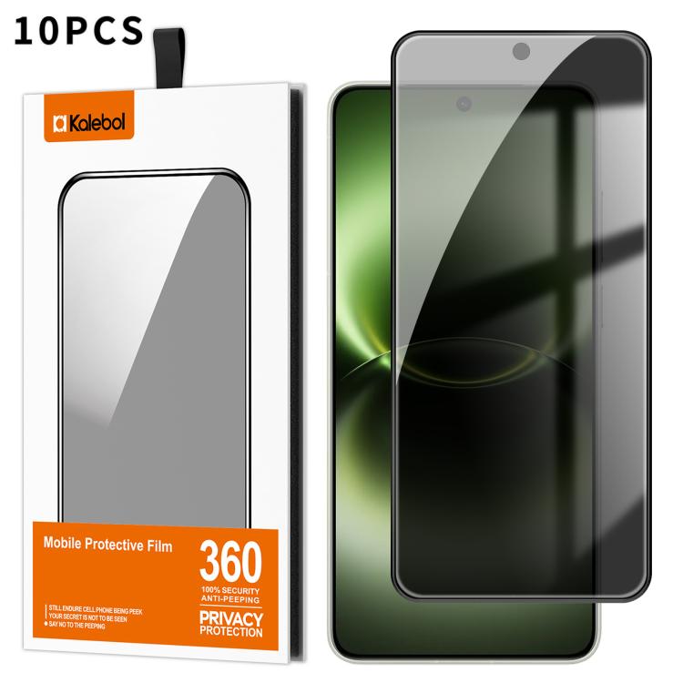 For vivo X300 Ultra 10pcs Kalebol High-Aluminum Screen-Printed Full-Coverage Black-Border Privacy Tempered Glass Film