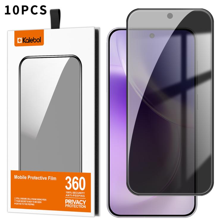 For vivo X300 10pcs Kalebol High-Aluminum Screen-Printed Full-Coverage Black-Border Privacy Tempered Glass Film